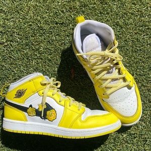 Air Jordan 1 Mid SE PS 'Rose Patch - Dynamic Yellow'